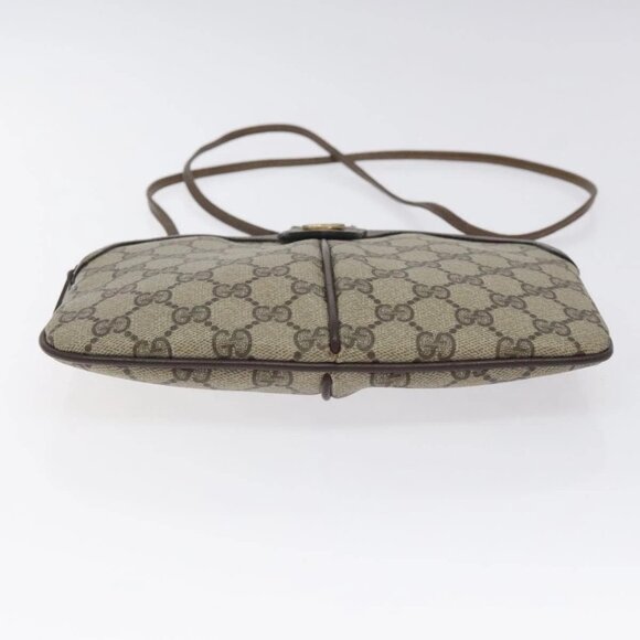 GUCCI GG Supreme Web Sherry Line Shoulder Bag PVC Beige Auth - Picture 6 of 16